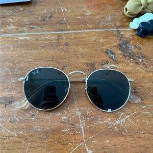 Ray-Ban Gold Metal Round Sunglasses